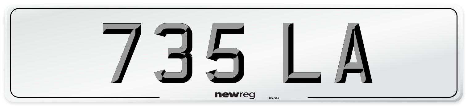 735 LA Number Plate from New Reg